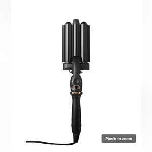 3-Bar Triple Barrel Waver Hair Styling Iron - Black- Amika